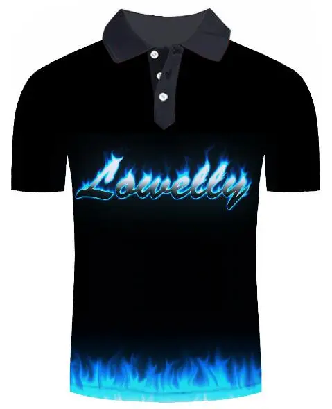 Новая футболка-поло Для мужчин летняя рубашка с коротким рукавом тенниски модная пламя печати рубашка, топы Te