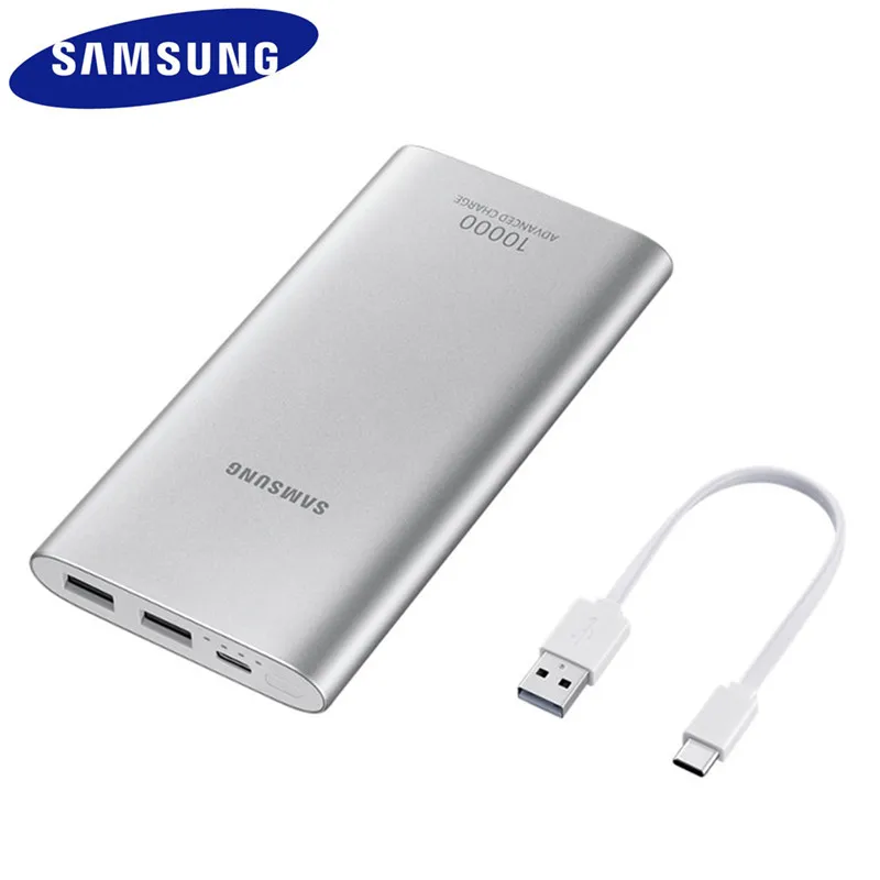 Silver Samsung внешний аккумулятор 10000 мАч портативное зарядное устройство для samsung Мобильный Внешний аккумулятор внешний аккумулятор 10000 мАч повербанк телефон - Цвет: Silver