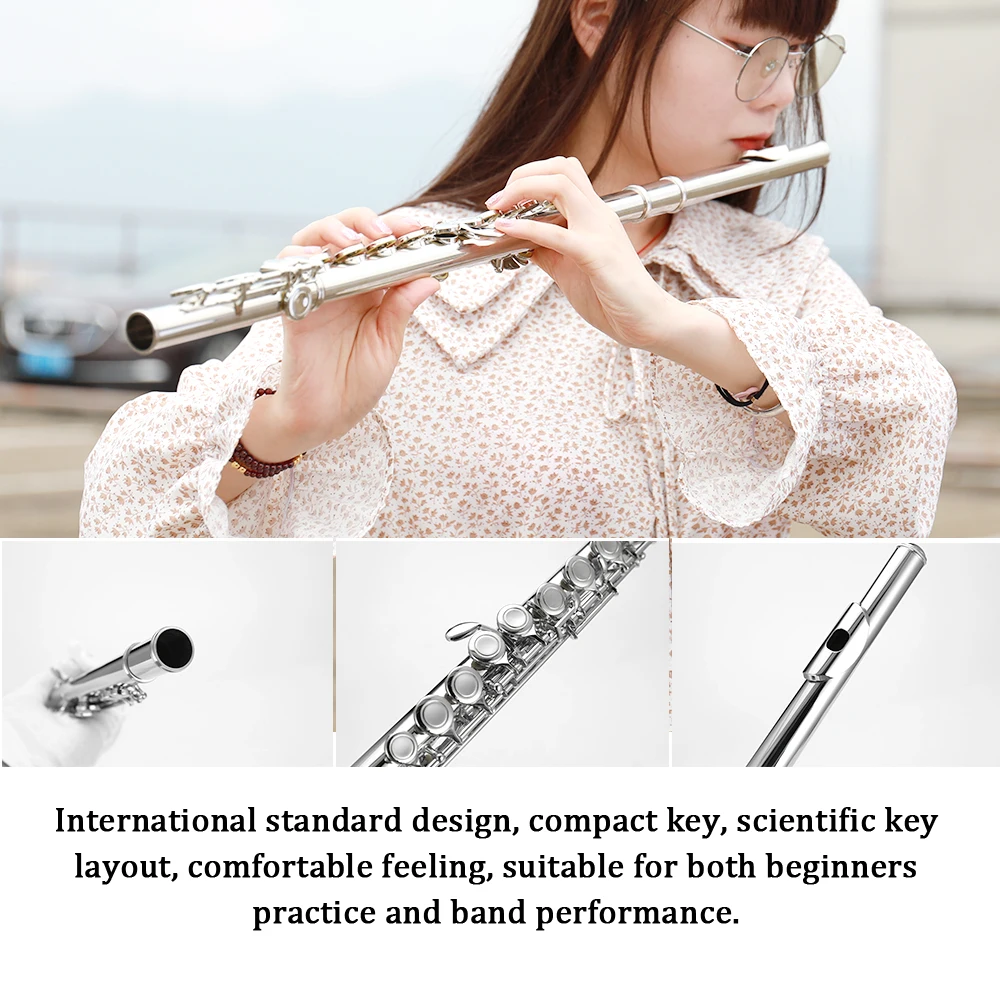 16 отверстий C клавишная флейта никелирование флейты для начинающих группа производительность Сортировка тест деревянный духовой инструмент музыкальный инструмент