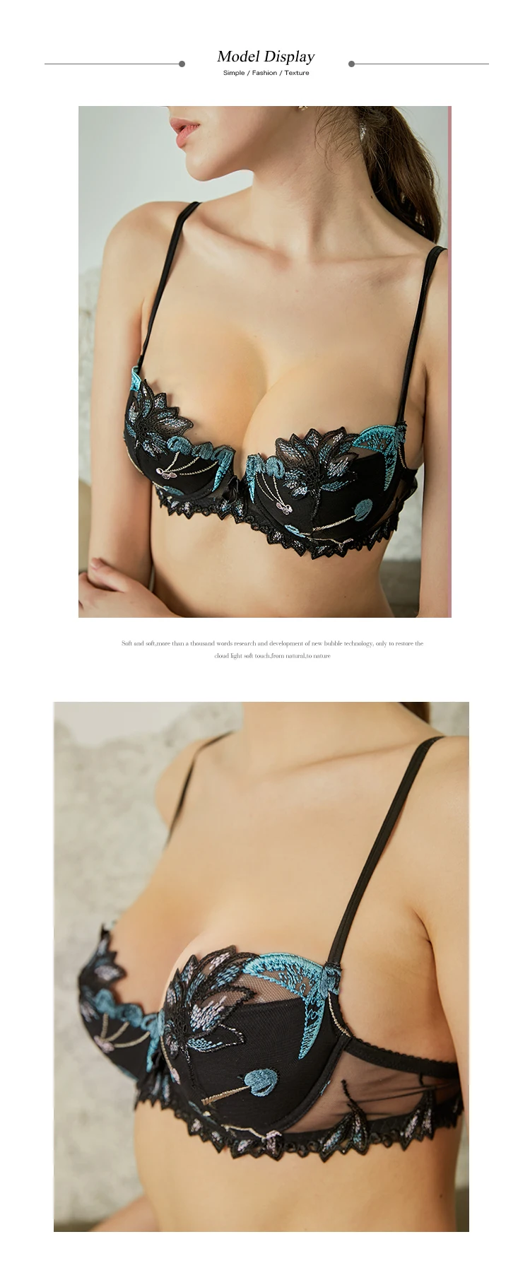 LILYMODA женский сексуальный мягкий тонкий хлопковый бюстгальтер, наборы бюстгальтеров с цветочной кружевной вышивкой на косточках, розовое нижнее белье, новое поступление
