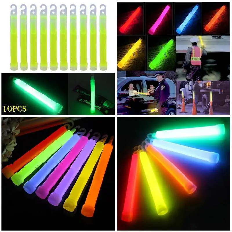 Glow Sticks Glow Light 10pcs /lot 6inch multicolor Glow Stick Chemical light stick Camping Emergency decoration Party clubs supplies Chemical Fluoresce