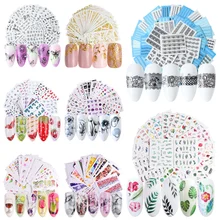 Набор наклеек для ногтей переводные наклейки для воды смешанный дизайн цветок животное слайдер для маникюра ногтей украшение татуировки Советы LA830