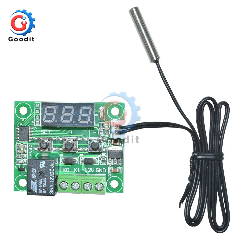Digital 12V W1209 Thermostat Temperature Controller Switch Sensor 50-110°C Case