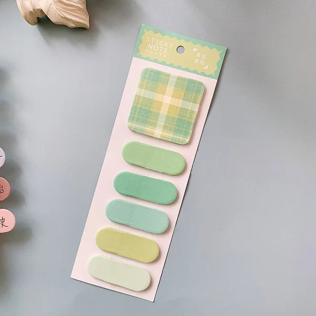 Ins BM Style Colorful Plaid Sticky Notes 20 Sheets Diy Creative Index Bookmark Student Planner Stickers cute Stationery 04