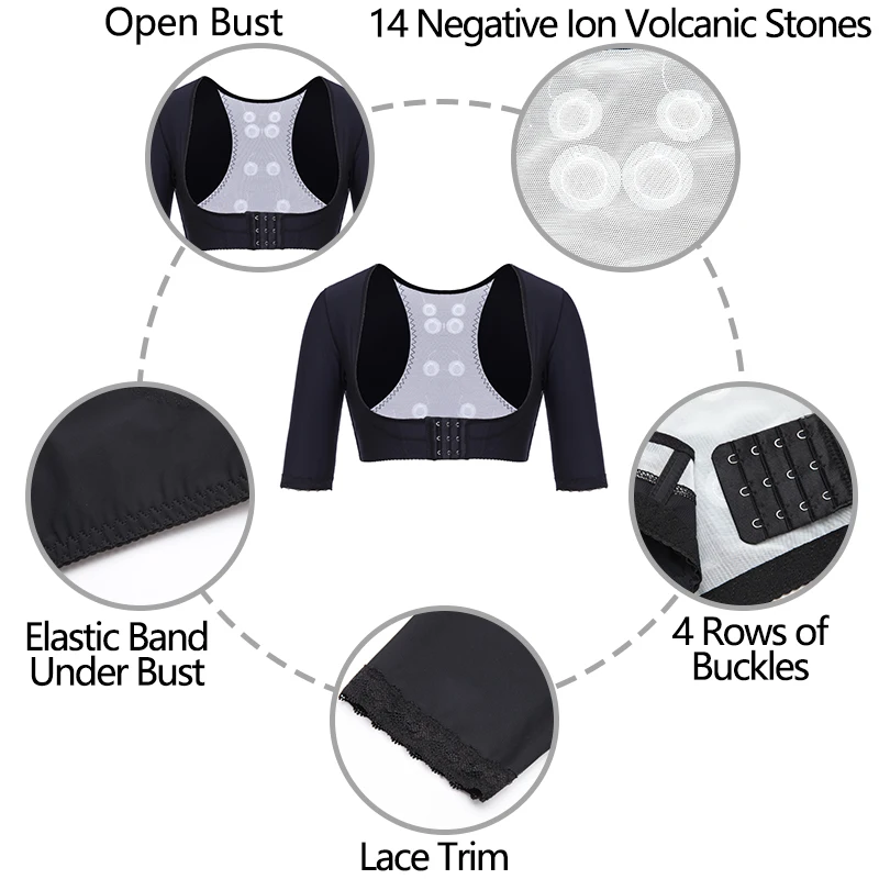 Upper Arm Shaper for Women Post-Surgical Tops Arm Compression Sleeves Slimming Shapewear Humpback Posture Corrector Body Shapers