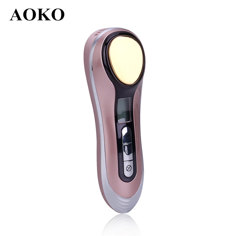 AOKO Ultrasonic Hot Cold Beauty Machine Acne Treatment Face Lifting Electric anti aging Skin Tighten Device Spa Facial Massager