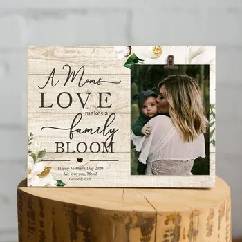 

Mon and child Picture frame, personalized Mom photo Clip Frames, Mothers Day gift for Grandma Gigi Nana, unique Birthday gifts