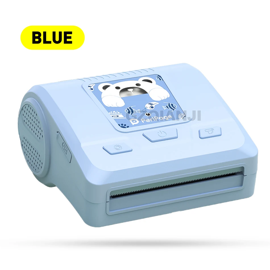 Безчернильный 80 мм Термопринтер bluetooth USB мини беспроводной фотопринтер Карманный штрих-код этикетка наклейка бумажный принтер Peripage - Цвет: Blue color