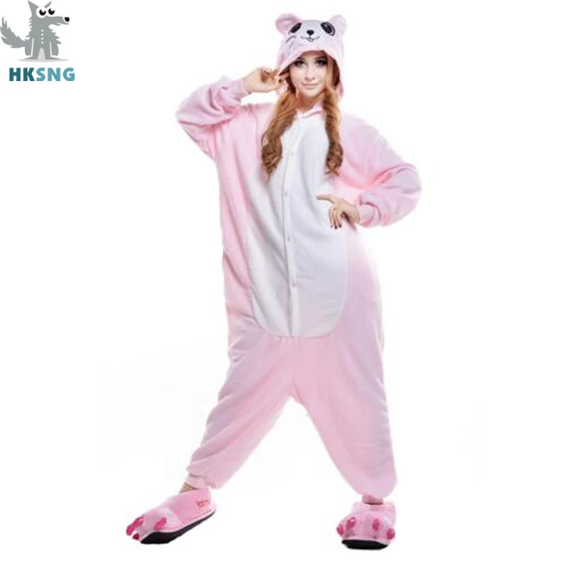 Pink Mouse HKSNG Покемон комбинезоны Umbreon Espeon Мультфильм Акула обезьяна пижамы животных Хэллоуин вечерние костюмы для косплея Комбинезон кигуруми - Цвет: Pink Mouse