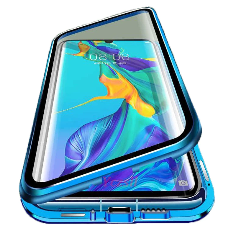 Магнитный металлический адсорбции двухсторонний чехол для samsung galaxy s8 s9 s10