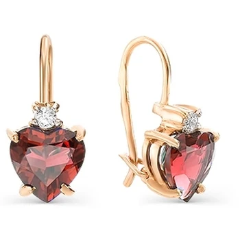 

Magic Stones earrings with garnet and cubic zirconia in red gold