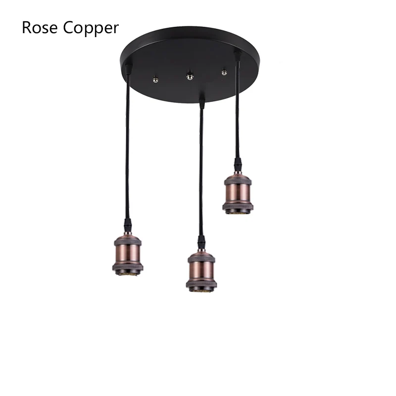 Rose Copper Round Креативный Лофт светодиодный потолочный светильник для гостиной столовой кухни винтажный светодиодный висячая Потолочная люстра E27 осветительные приборы - Цвет корпуса: Rose Copper Round