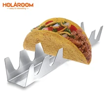 Holaroom волнообразная стойка для блинов Taco держатель Подставка для еды дисплей держатель из нержавеющей стали Мексиканская подставка для пиццы кухонный инструмент