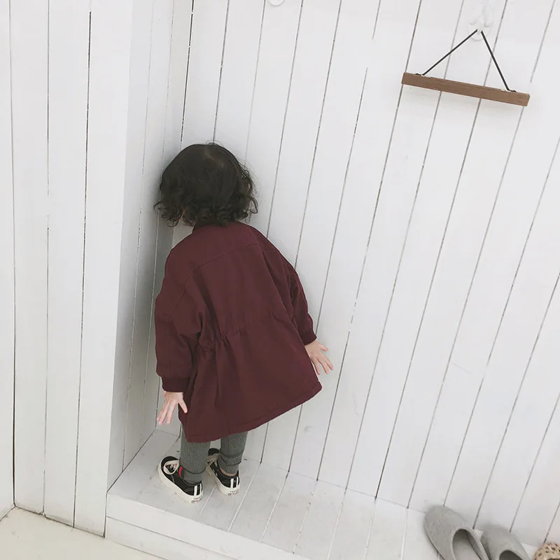Children's Autumn Winter Korean Boys and Girls with Fleece Overcoat Thickened Jacket Coat kids jacket