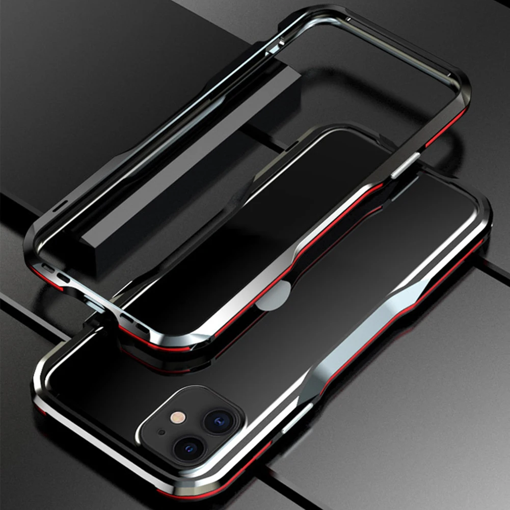 Black Red Для iPhone 11 Pro Max чехол металлический бампер алюминиевая рамка ультра тонкий противоударный защитный чехол без стекла для iPhone 11 Pro - Цвет: Black Red