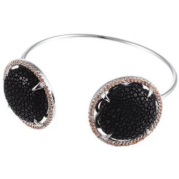 

Jay VI bracelet with cubic zirconia and silver leather