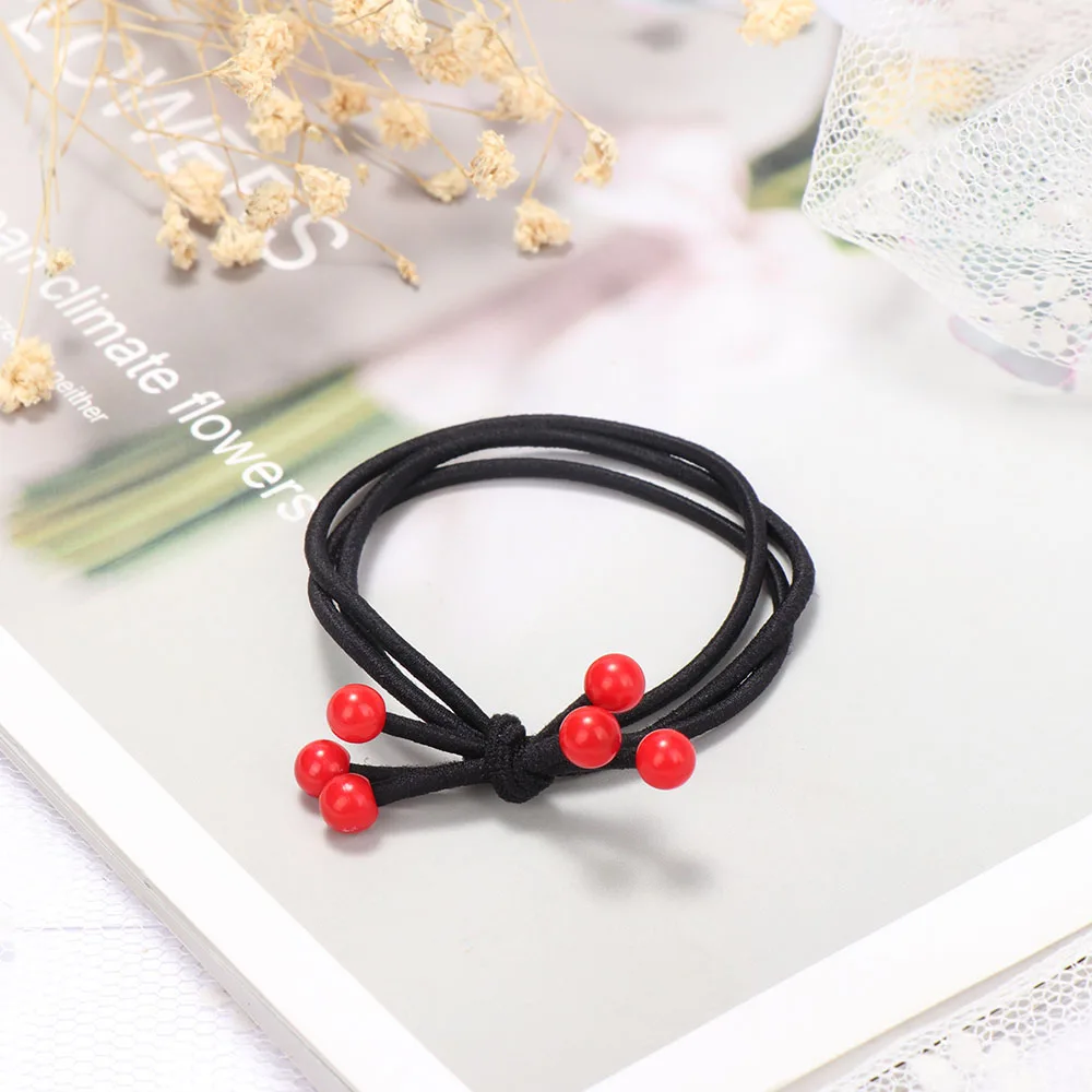 

1Pcs Fashion Elastic Three-in-one Cherry Hair Rope Women Hair Ties Ponytail Holder Head Band Hairbands