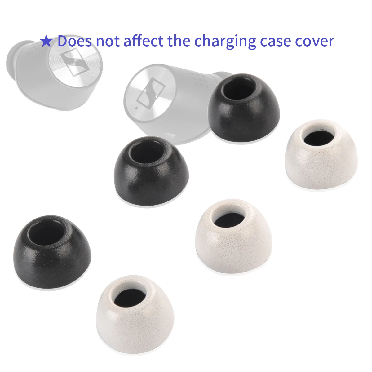 6Pcs Memory Foam Ear Tips for Sennheiser MOMENTUM 2 Eartips CX400BT True Wireless Earbud Tips Avoid Falling Off Noise Reducing