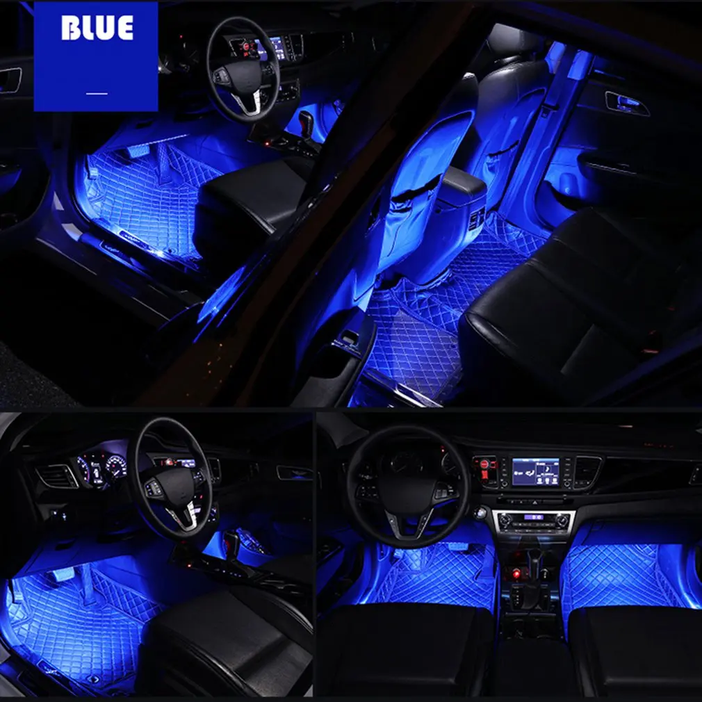 Led Car Foot Ambient Light With USB Cigarette Lighter Backlight Music Control App RGB Auto Interior Decorative Atmosphere Lights
