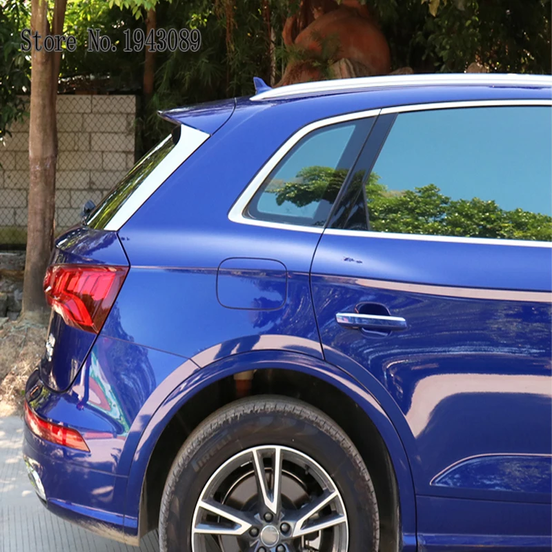 Для Audi Q5 L Q5L 2 шт. абсолютно новое серебряное ABS хромированное покрытия, для заднего стекла задний спойлер рамка Крышка отделка автомобильный стиль авто аксессуары