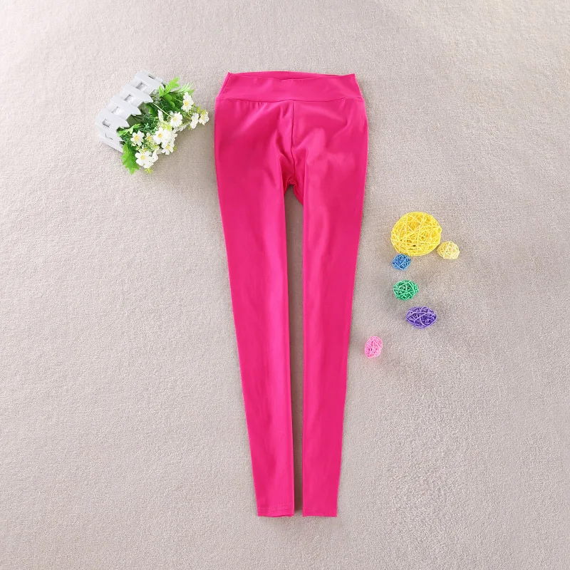 

16 Spring And Autumn New Style Korean-style Girls Candy-Colored High-waisted Elasticity Pants Big Boy Slim Fit Pencil Base Capri