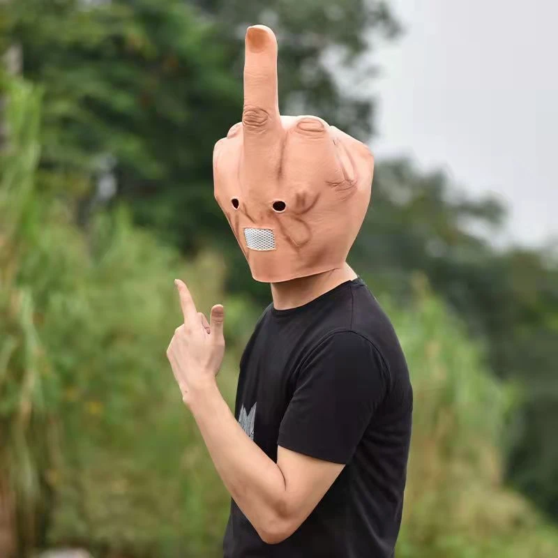 Finger Mask Halloween Costume Scary Full Head Maska Novelty Party Latex