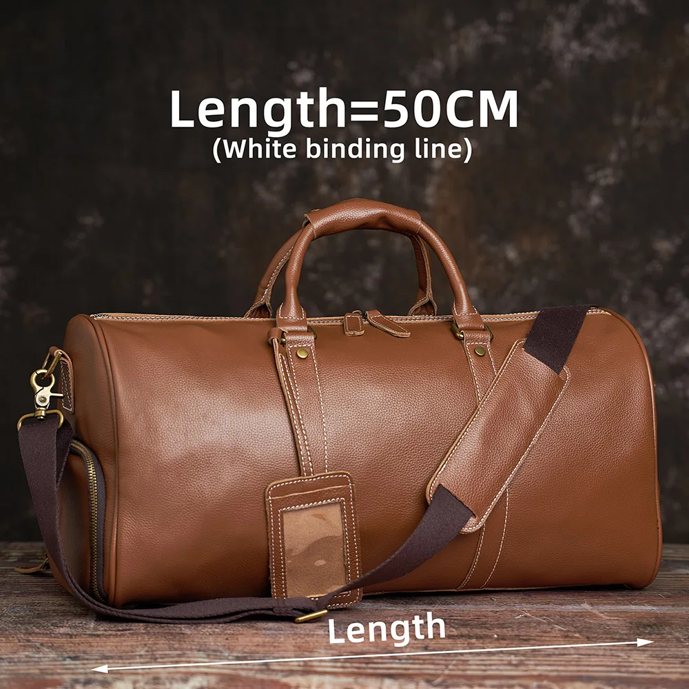 Men Travel Bag Leather Casual For 17 Inch Laptop