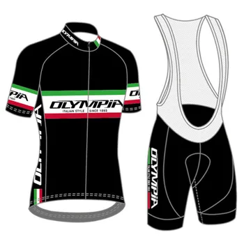 OLYMPIA-conjunto de ropa de ciclismo para hombre, conjunto de jersey y pantalones cortos con almohadilla de gel