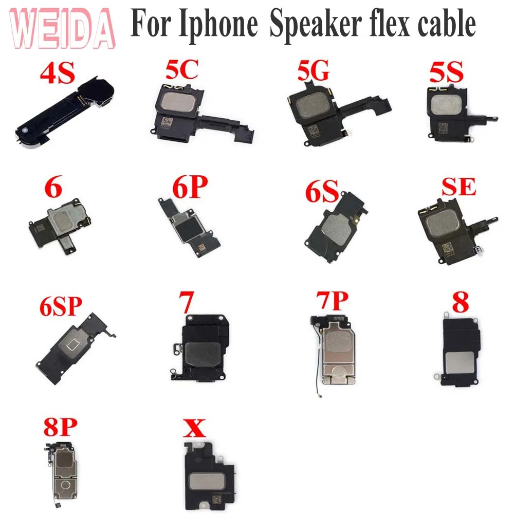 Weida/для iPhone 4S 5C 5G 5S 6 6P 6S 6SP 7P 8 SE X Динамик гибкий кабель, сменная деталь Черный колонки для iPhone с гибким кабелем