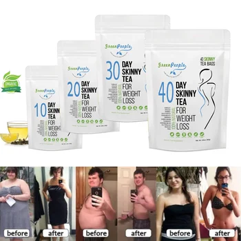 

10/20/30/40 Days GreenPeople Skinny Teabags Gentle Diet Detox Teabag Reduce Cellulite Weight Loss for Women and Men