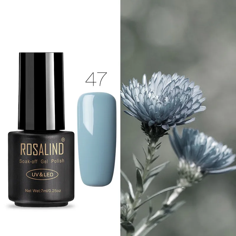 ROSALIND 58 чистый цвет 7 мл Лак для ногтей гель для ногтей - Цвет: RA47