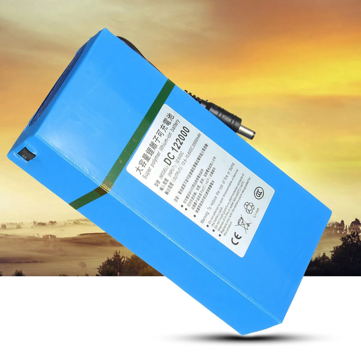 DC 12V 20000mAh супер мощная портативная литий-ионная аккумуляторная батарея+ ЕС вилка для камеры видеонаблюдения