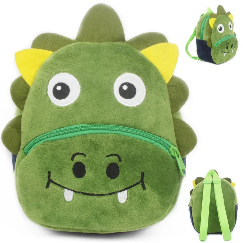 Mochila de dinosaurio para niños pequeños, mochilas de colegio de felpa con animales, bolsa para preescolar