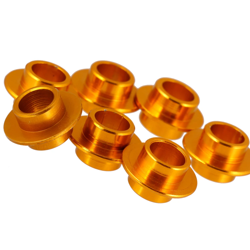 8pcs Heavy Duty Aluminum Alloy Gold Skating Flying Spacer Bushing Inline Roller Skates Bearing Sleeve Tool