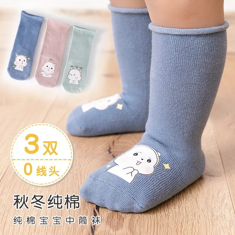 3pairs/lot 0-3 Years Baby Socks for toddler Newborn kids infants Winter knee high long socks warm cartoon Boy girl Spring Autumn | Детская