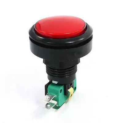 

Panel Mount Red Light SPDT Momentary Arcade Game Push Button Switch