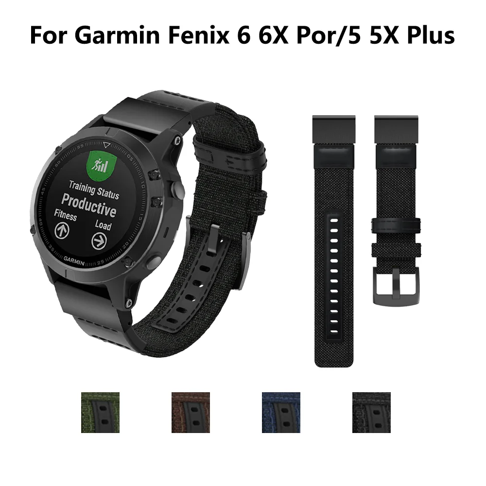 Для Garmin Fenix 5S 5 5X 6S 6 6X Pro легкий кожаный нейлоновый ремешок для часов Quick Release 20 22 26 мм