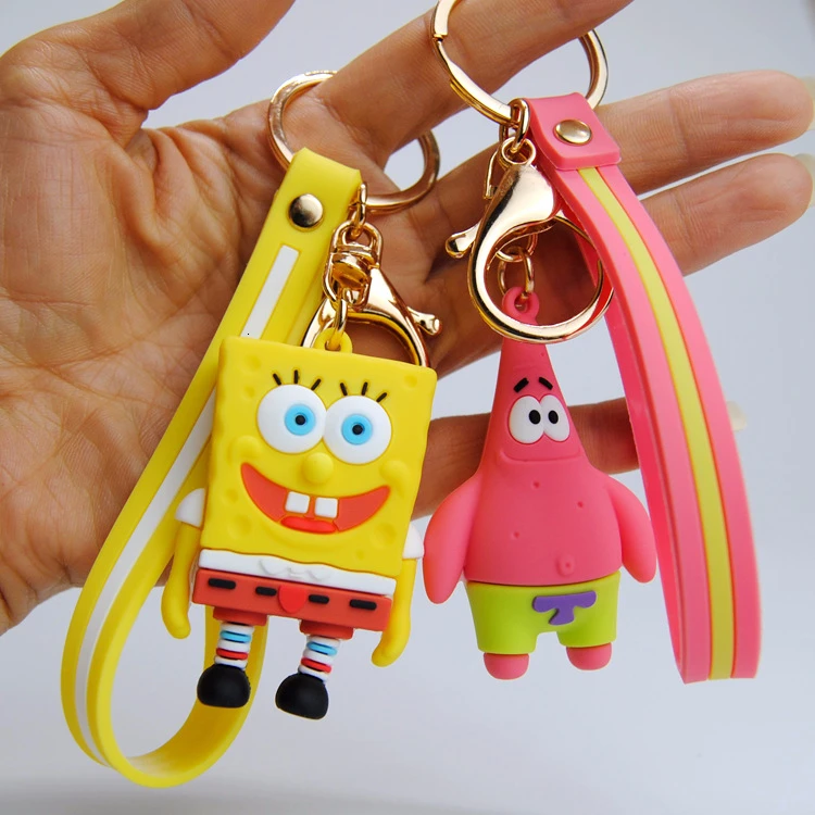 Cartoon SpongeBob Action Figure Toys Patrick Star & Squidward & Gary Model Collectible Doll Keychain Toy For Kid Christams Gifts