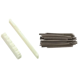 1 Set Ivory Bone Bridge Saddle And Nut & 1 Set 2.9MM Acoustic Electric Guitar 24 Frets Fret Wire Fret Wire Set
