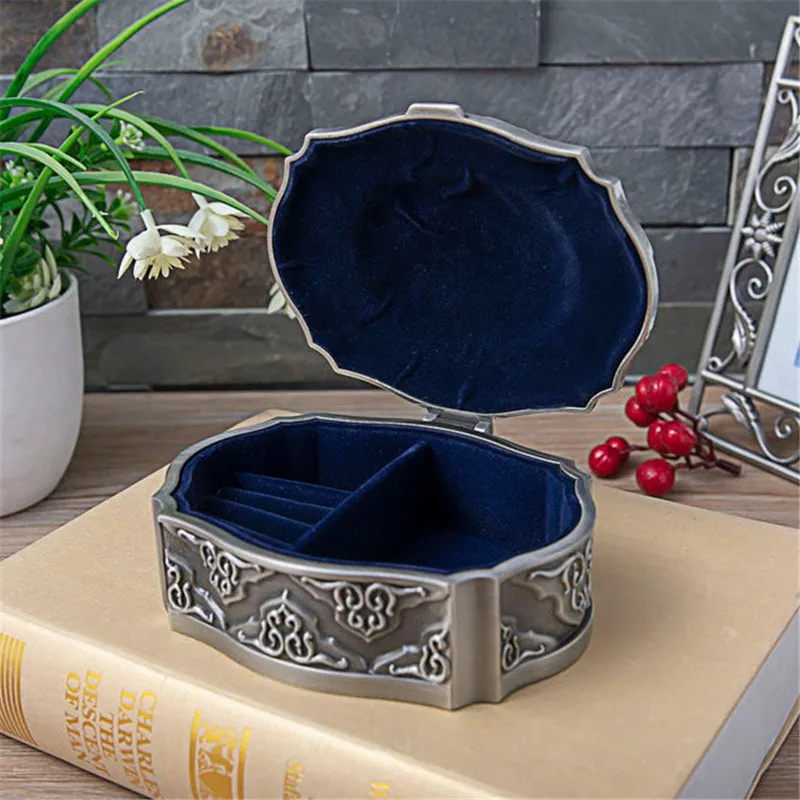 European Style Metal Sun Flower Jewelry Box Retro Elegant Storage Box Necklace Ring Bracelet Jewelry Box Organizer For Women