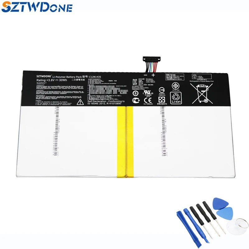 SZTWDone Новый C12N1435 Аккумулятор для планшета ASUS Transformer Book T100HA 10 дюймов 3 8 в 30WH 7896 мАч |
