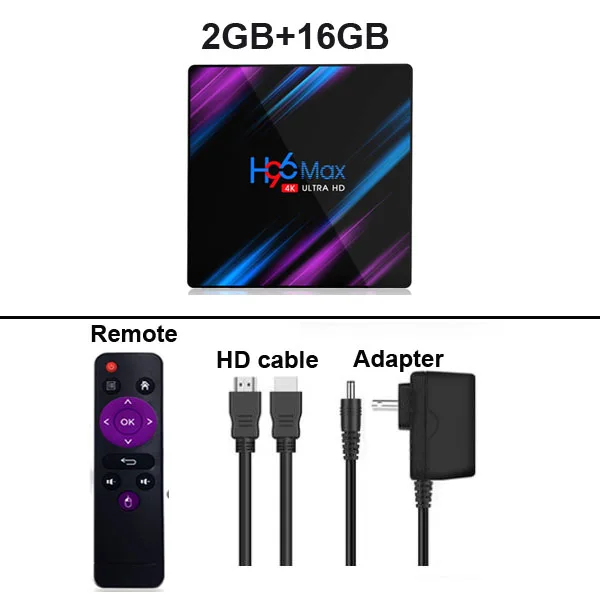 2GB 16G H96 MAX Smart Android 9,0 tv Box 4 ГБ ОЗУ 32 Гб 64 Гб Rockchip RK3318 4K USB3.0 2,4G 5G Wifi Bluetooth телеприставка - Цвет: 2GB 16G