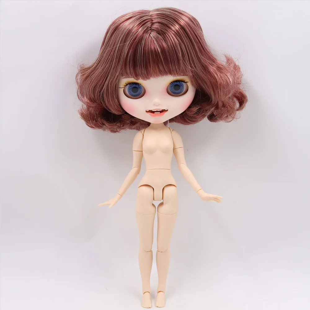 Ледяной обнаженный Blyth кукла No. BL12532/3227 бордовая смесь светлые волосы резные губы открытый рот матовые индивидуальные лица соединение тела 1/6 bjd - Цвет: like the picture