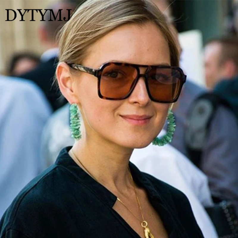 

DYTYMJ Fashion Square Sunglasses Women Retro Double Beam Sunglasses Women/men Personality Ocean Lens Vintage Gafas De Sol Mujer
