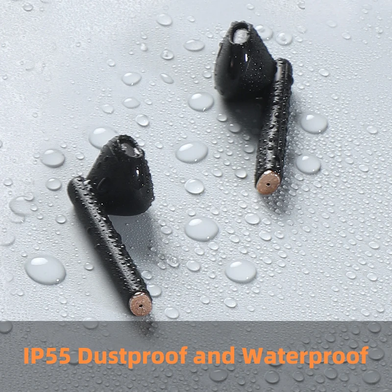 Baseus W05 TWS Bluetooth Headphones Wireless 5.0 Earphones IP55 Waterproof HD Stereo Earbuds Support Qi Wireless Charging 5