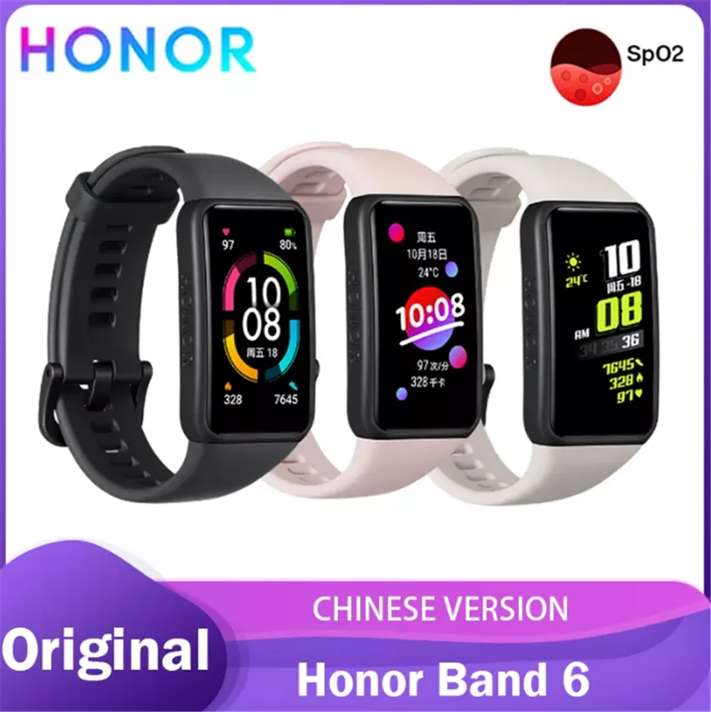 Оригинальный Смарт-браслет Huawei Honor Band 6 NFC первый полноэкранный 1 47 дюйма цветной