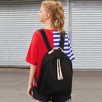 

fashion women's backpack high quality 2019 new youth fine contrast color Oxford cloth backpack girl school shoulder bag bagpack