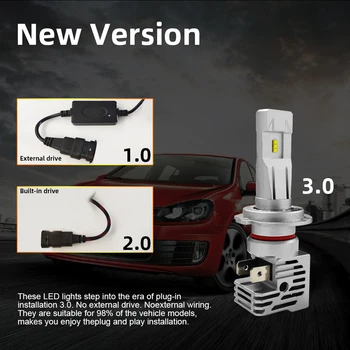 

M3-LED Car Led Headlight Bulbs 9005/HB3/H10 9006/HB4 H1 H4/HB2/9003 H7 H8/H9/H11 Car LED Headlight Kit Replace Bulbs Lamp