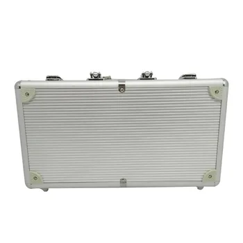 

300 Yards Aluminum Alloy Chip Box Portable Abs Tool Box Silver Round Corner Packaging Display Box Sample Box Chip Cases