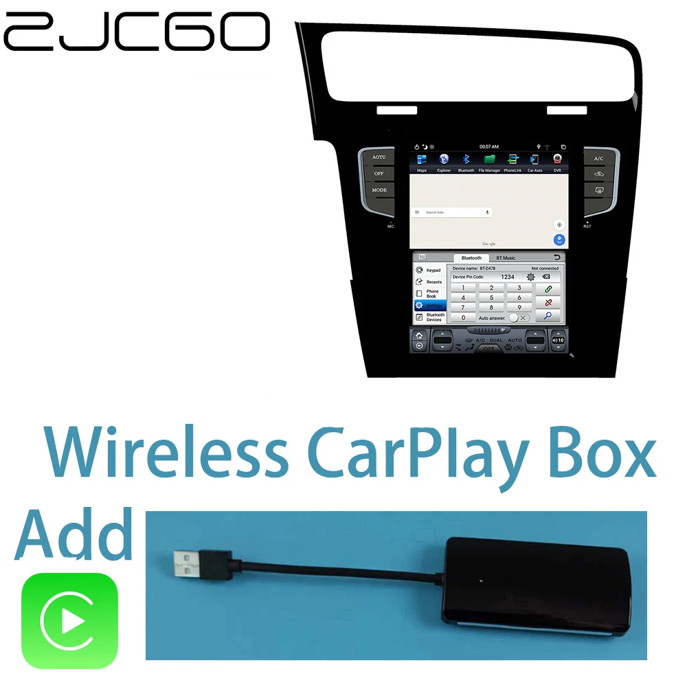 Screen add CarPlay Автомобильный мультимедийный плеер стерео gps DVD радио навигация NAVI Android экран для Volkswagen VW Golf 7 Mk7 - Цвет: Screen add CarPlay
